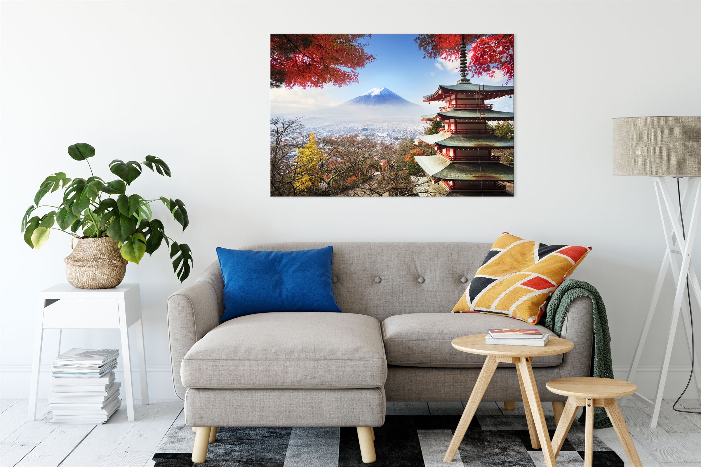 Pixxprint Leinwandbild Japanischer Tempel im Herbst, günstig online kaufen