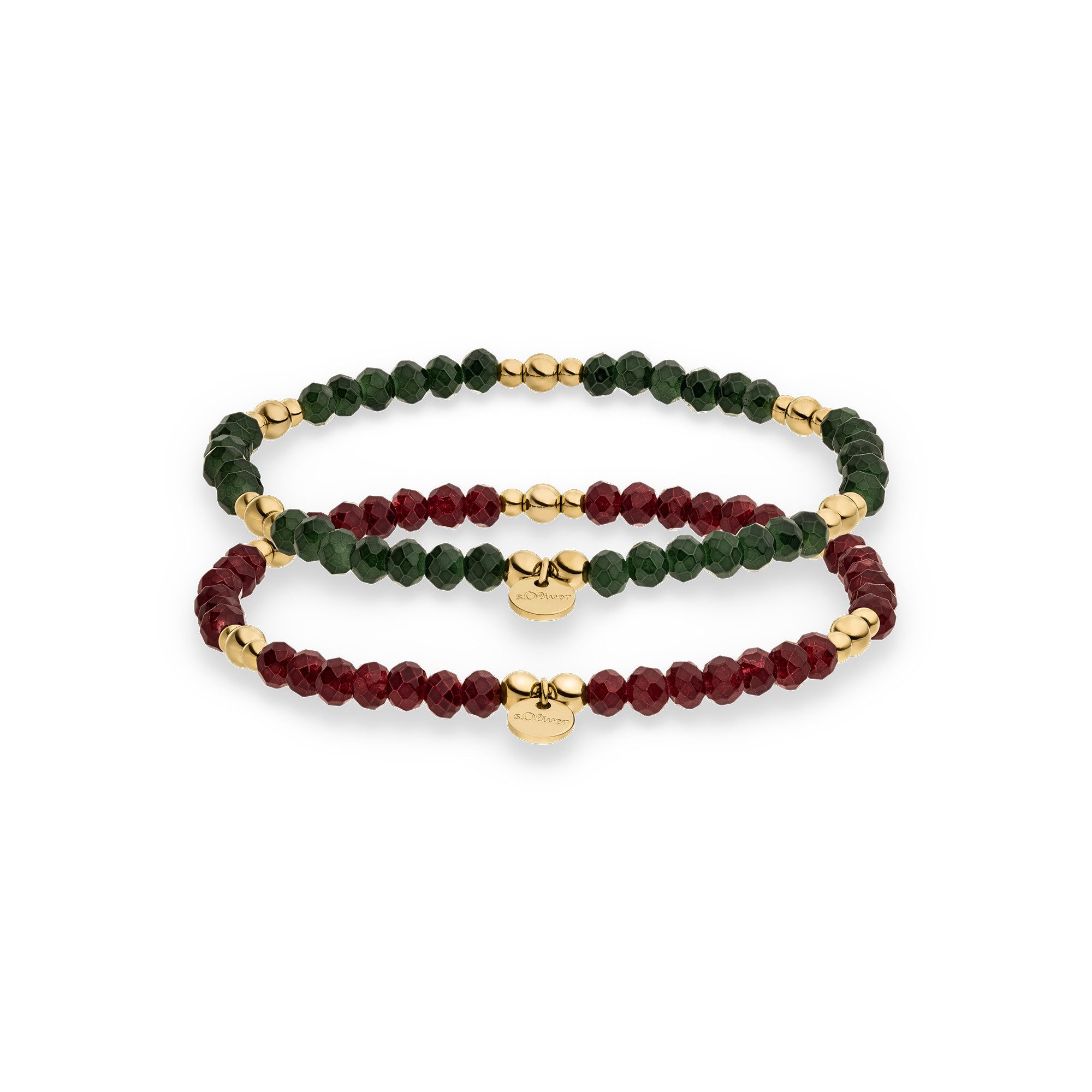s.Oliver Armband Set Colorful Beads (Set), mit Glasstein