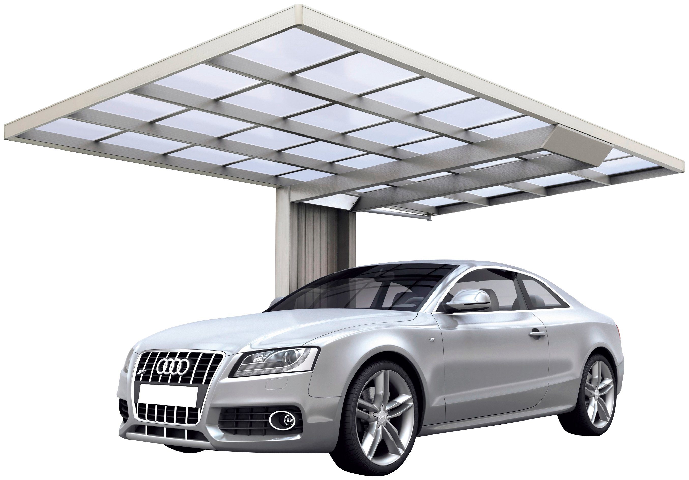 cm Standard-Edelstahl-Look, 276x555 Aluminium Typ Ximax Typ BxT: Neo cm, Einzelcarport 90 Einfahrtshöhe, 2856 196