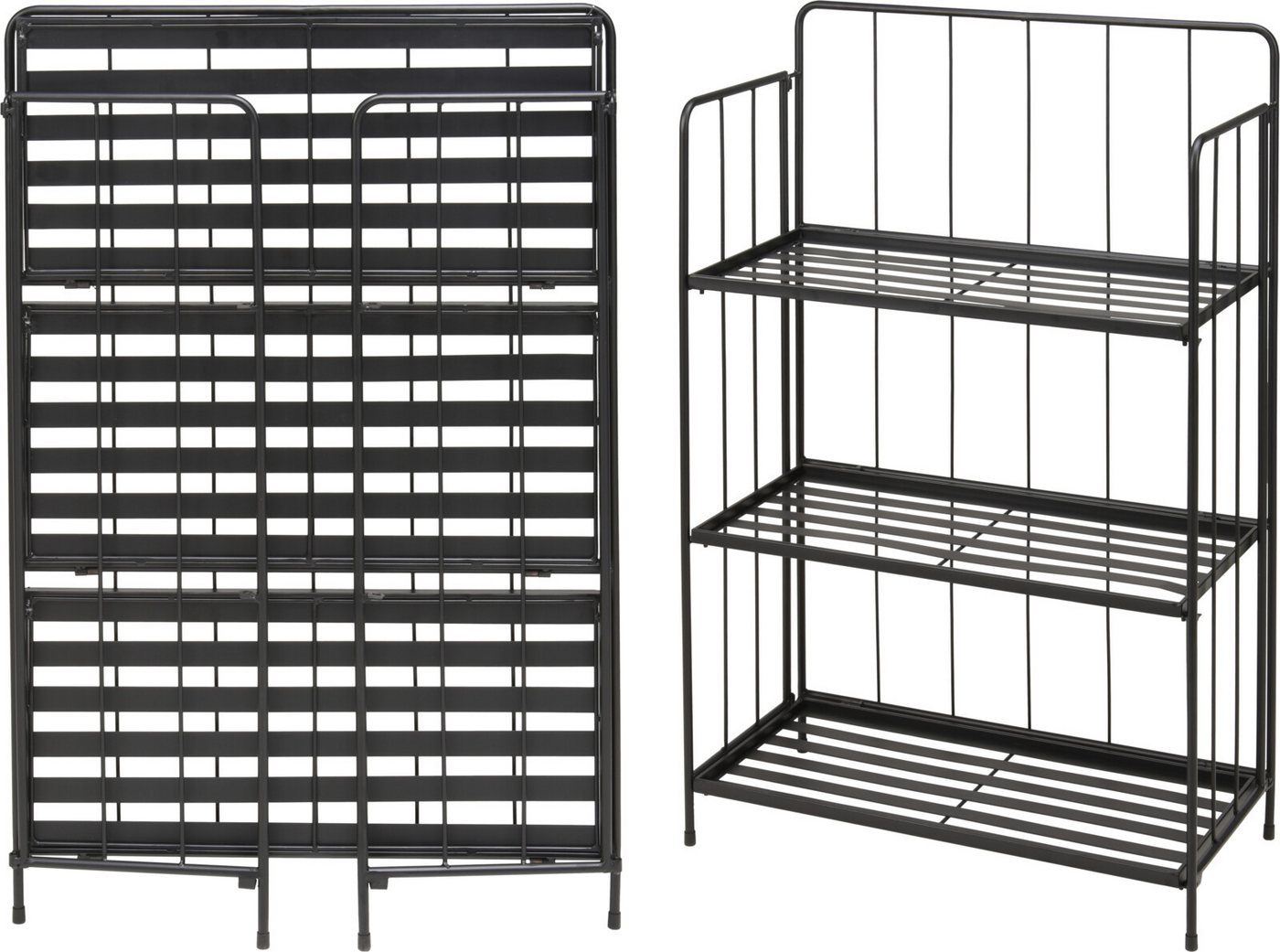 Thumbnail - Progarden Pflanzentreppe Blumenregal Pflanzenregal Metallregal Schwarz 90x58x27cm (1 St), zusammenklappbar, stabil, 3 Eb...