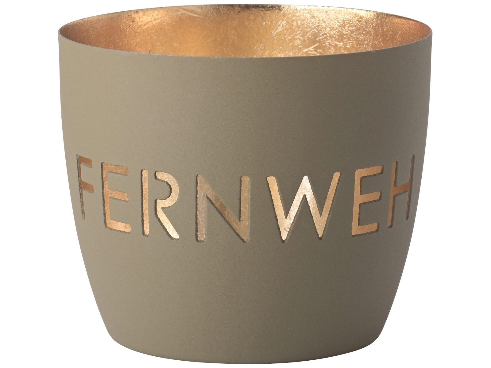 Giftcompany Windlicht Madras Windlicht M Fernweh sandstone/gold 8,5cm