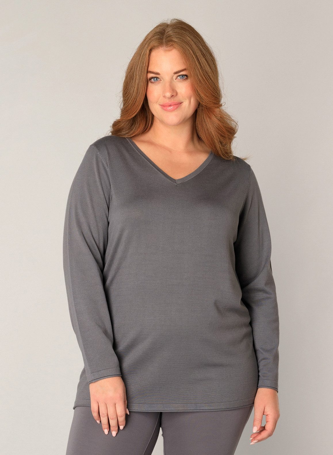 Base Level Curvy Strickpullover Anine mit V-Ausschnitt günstig online kaufen