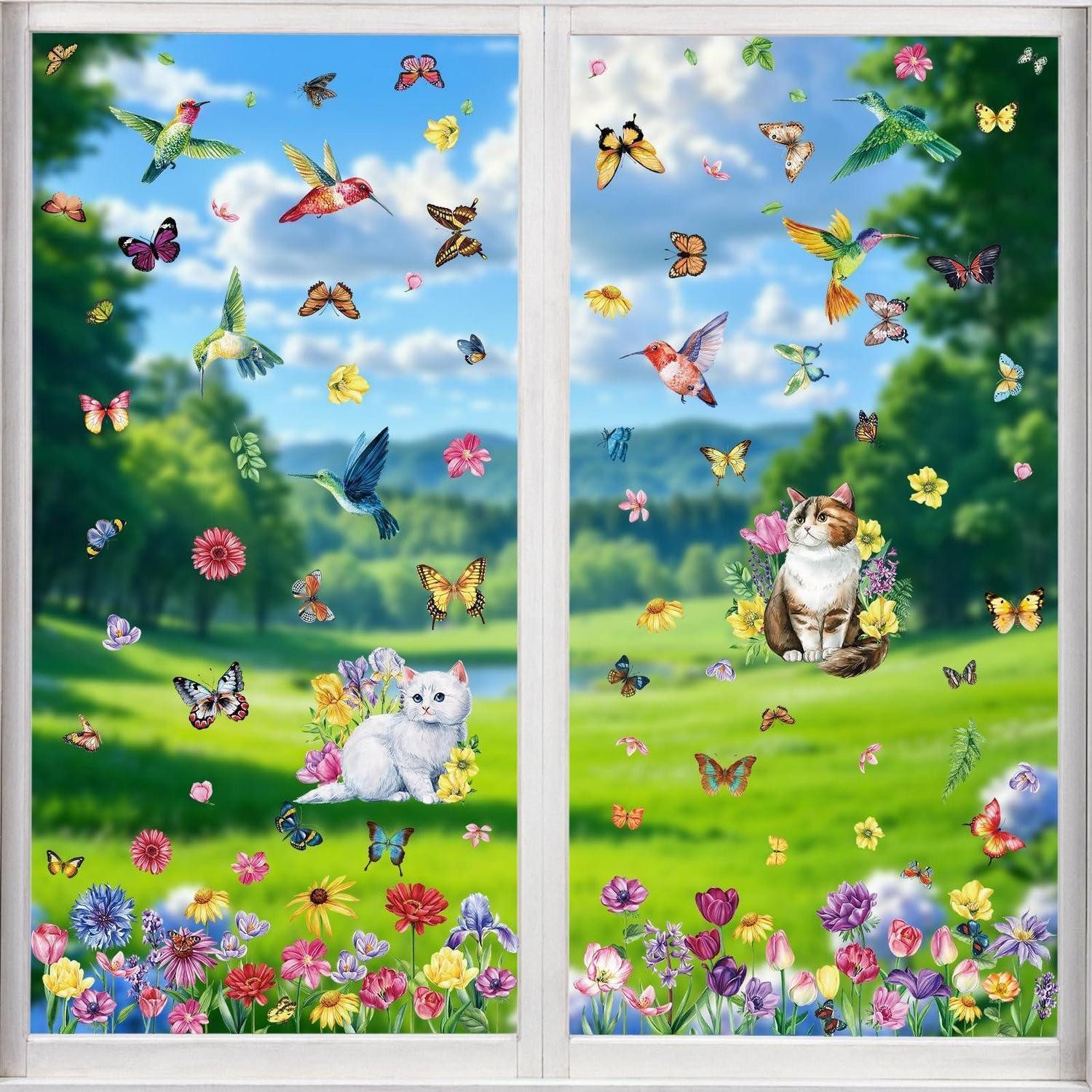 LuxusKollektion Fensterdekoration Fensterbilder Natur-Set 88 Stück