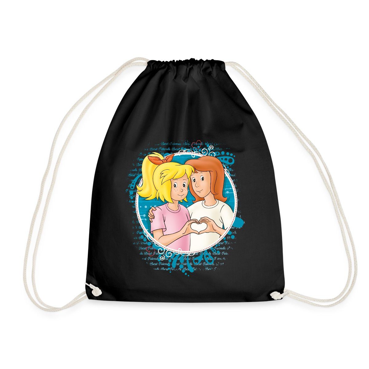 Spreadshirt Turnbeutel Bibi Und Tina Zeichen Der Freundschaft Herz Turnbeutel (1-tlg)