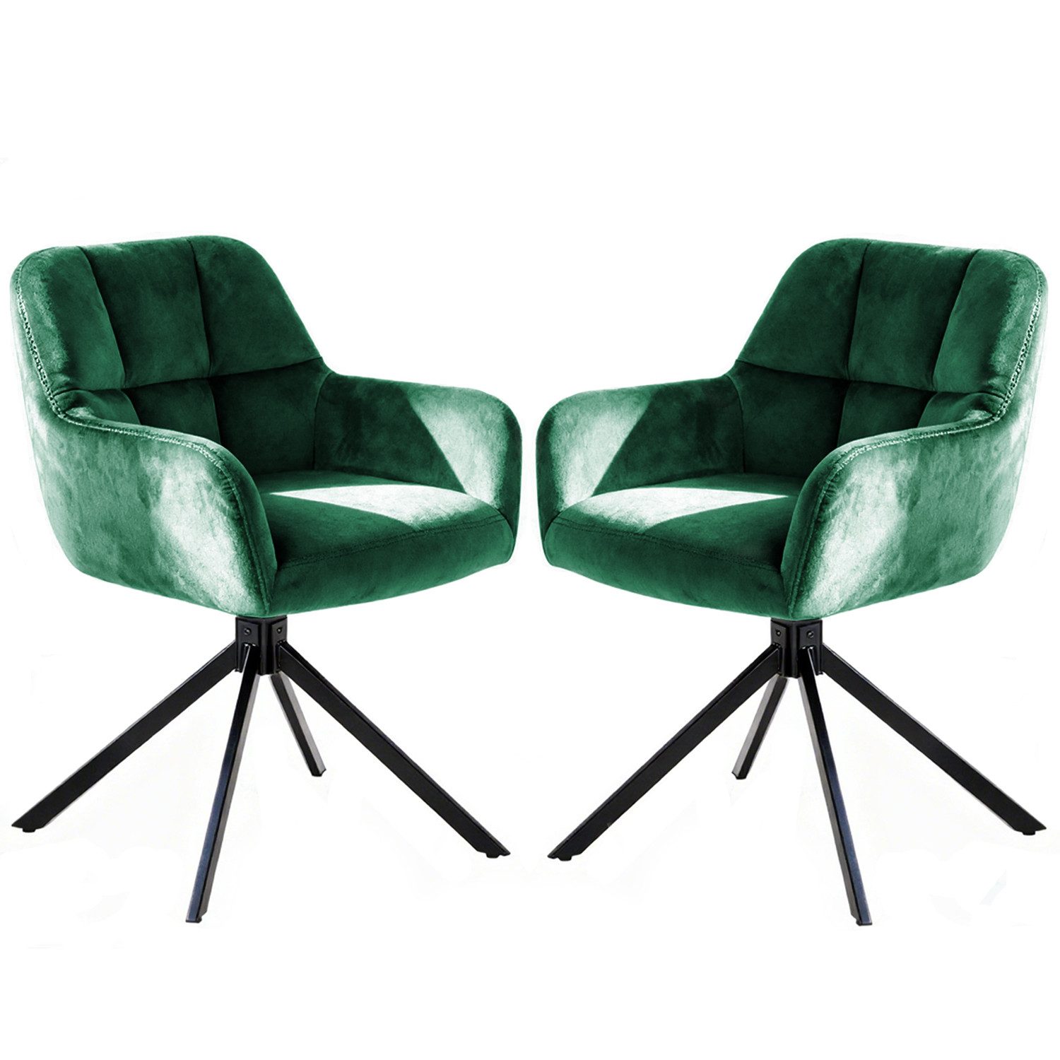 DUMOS Esszimmerstuhl Drehbarer Küchenstuhl Set – Gepolstert, Armlehnen, Met günstig online kaufen