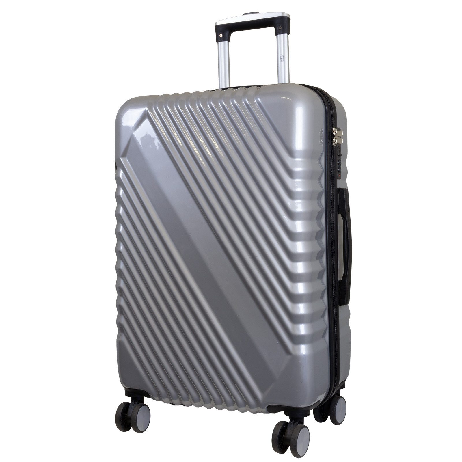 Trendyshop365 Hartschalen-Trolley Genua mittlerer Koffer, 4 Rollen, robust, leicht, kratzunempfindlich, modernes Design