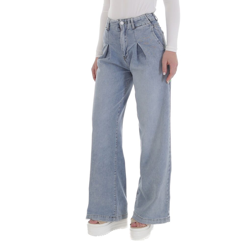 Ital-Design Weite Jeans Hoch taillierte weit geschnittene Denim-Hose für Da günstig online kaufen