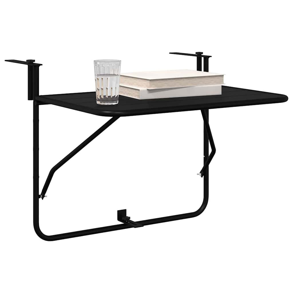vidaXL Gartentisch Hängender Balkontisch Schwarz 60 x 39 x 65 cm Stahl (1-S günstig online kaufen