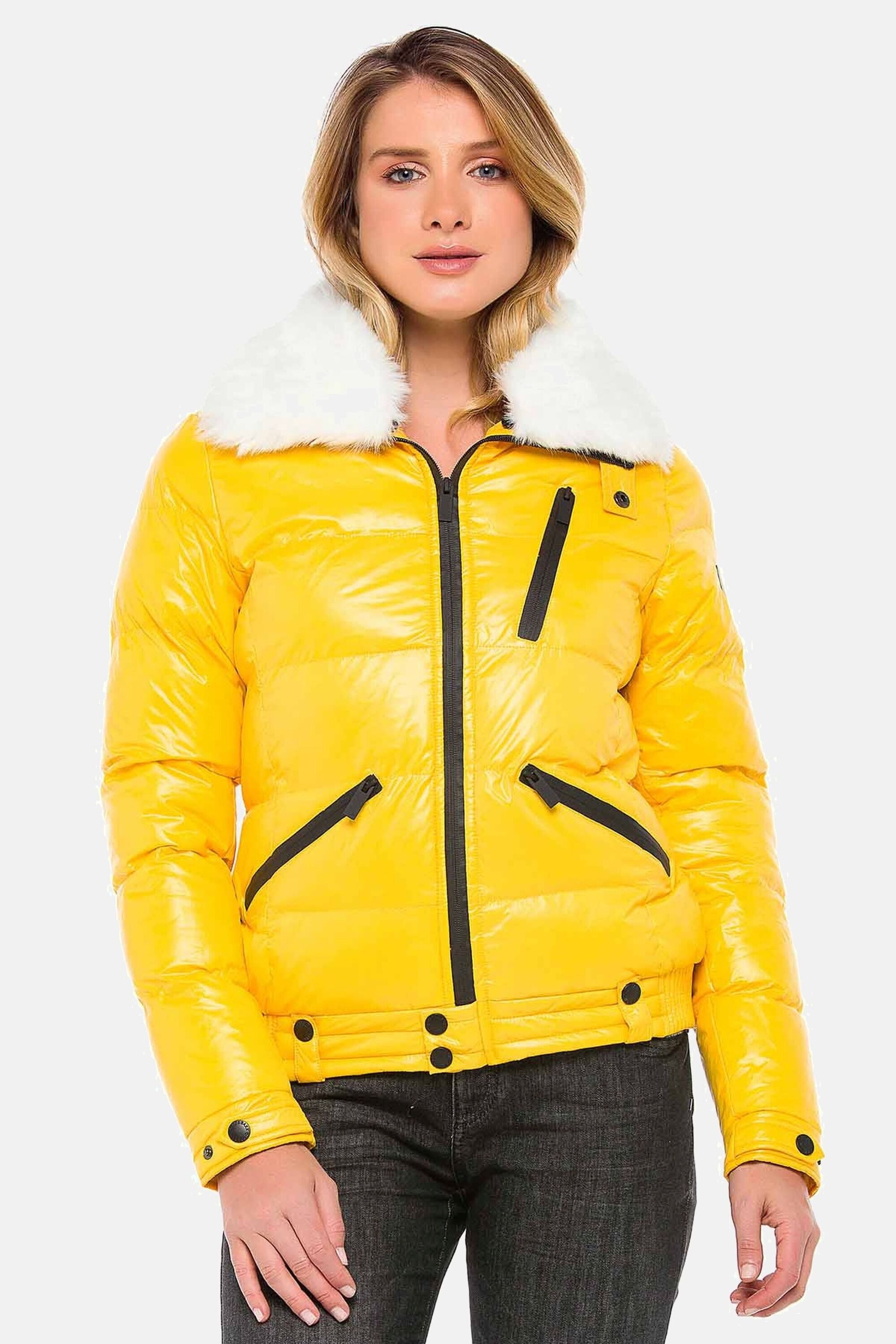 Cipo & Baxx Winterjacke Winterjacke mit Kunstfellkragen mit Kunstfellkragen günstig online kaufen