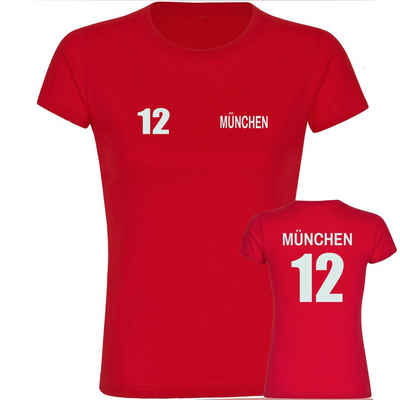 multifanshop T-Shirt Damen München rot - Trikot 12 - Frauen