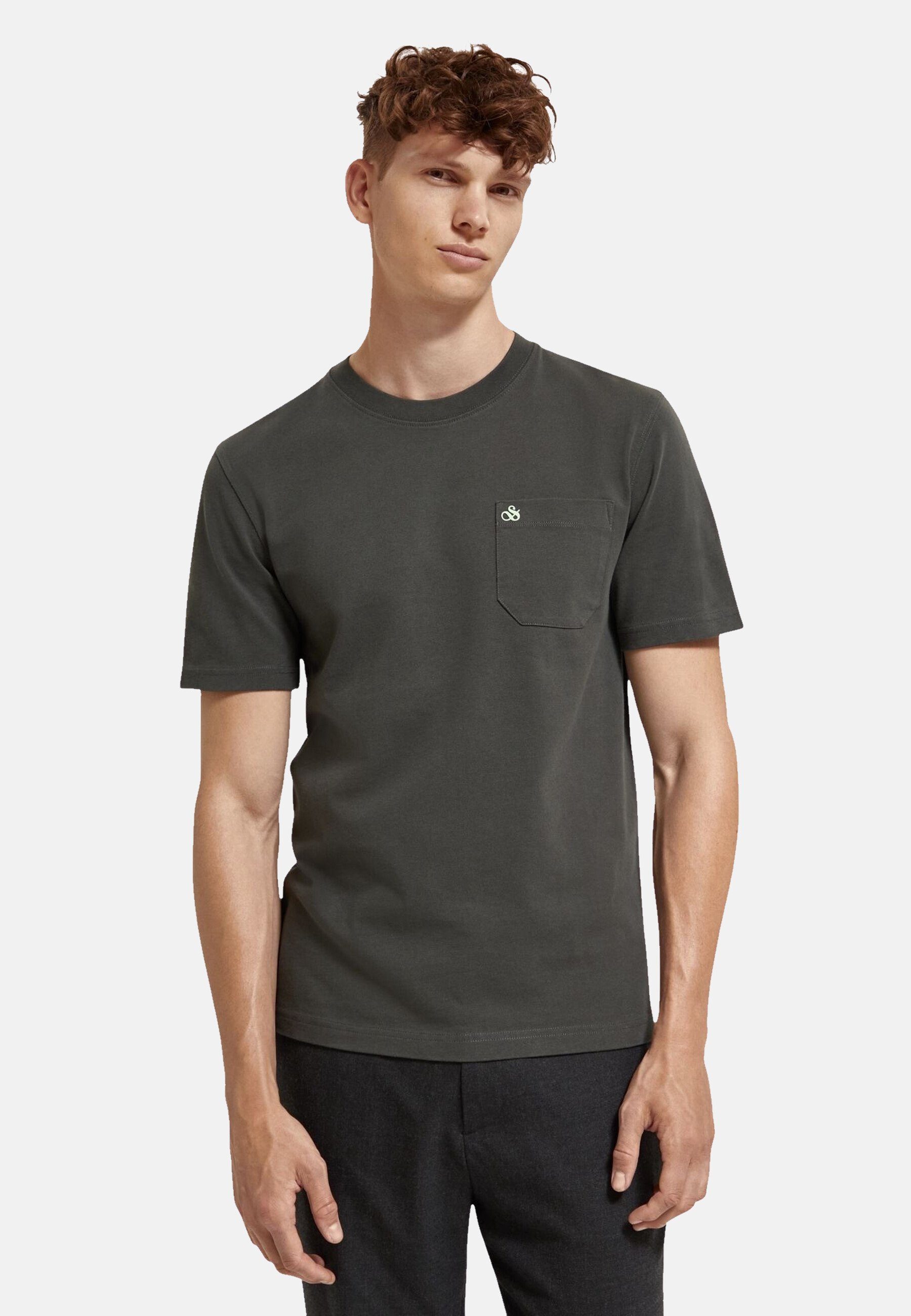 Scotch & Soda T-Shirt Shirt Kurzarmshirt (1-tlg) Rundhalsausschnitt, mit anthrazit