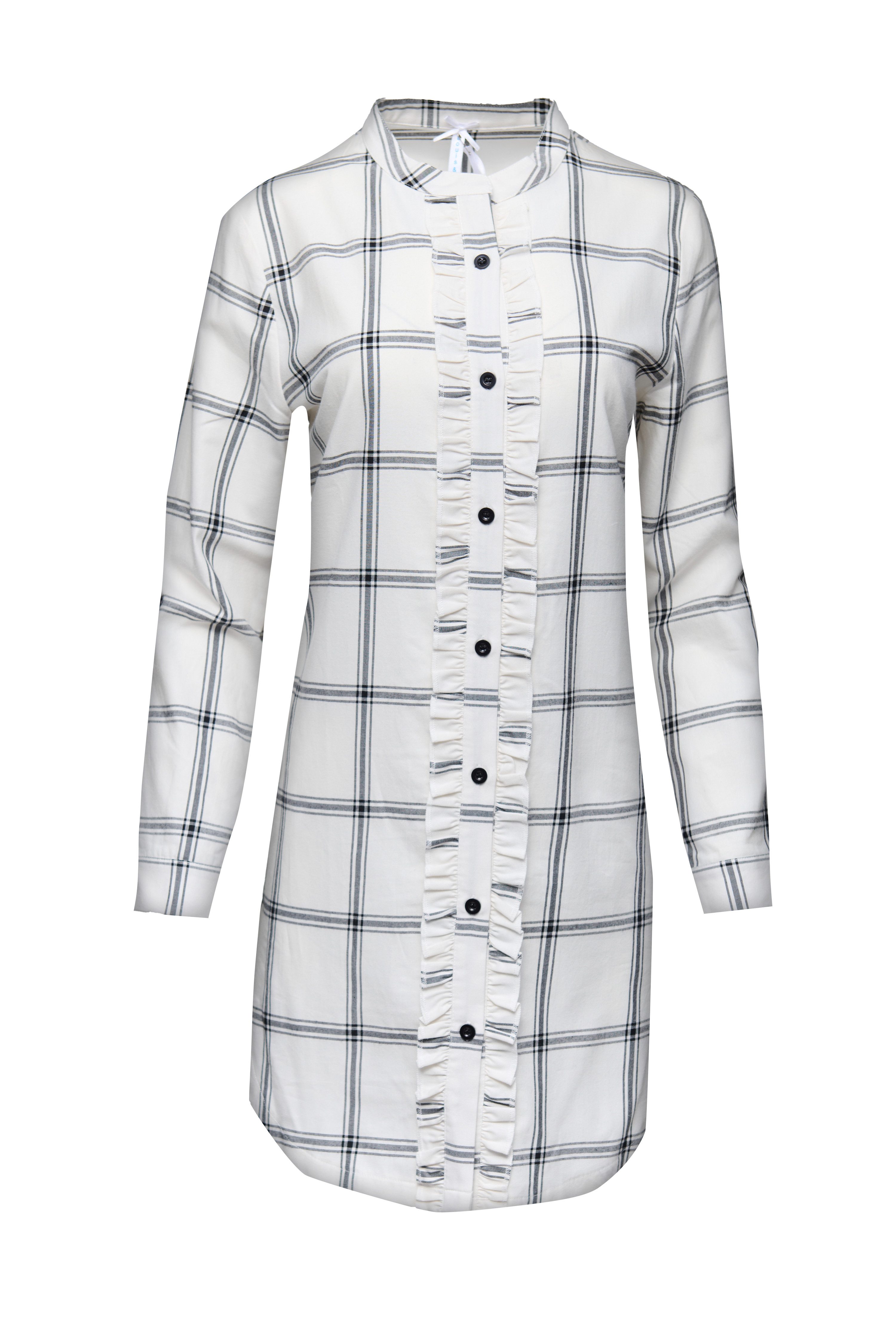 Louis & Louisa Nachthemd Kariertes Nachtkleid mit Knopfleiste günstig online kaufen