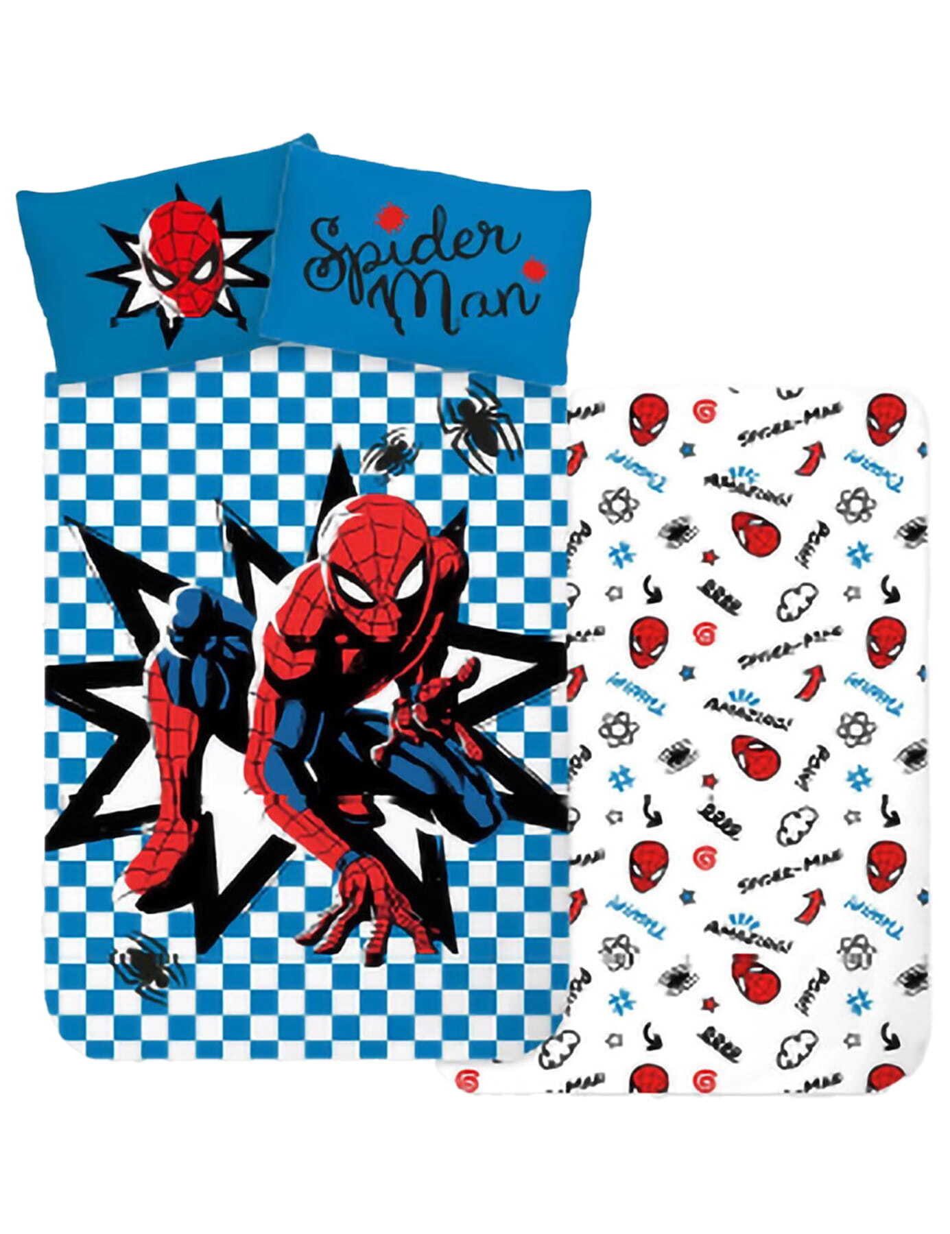 MARVEL Kinderbettwäsche Bettwäsche Spiderman Karo, 1 günstig online kaufen