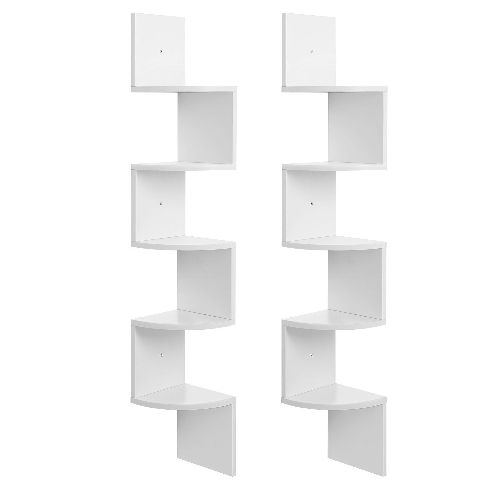 VASAGLE Eckregal, 2-tlg., Wandregal, Bücherregal mit 5 Ablagen, Höhe 126cm günstig online kaufen