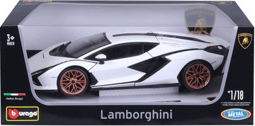 Bburago Sammlerauto Lamborghini Sian FKP37, weiß, Maßstab 1:18