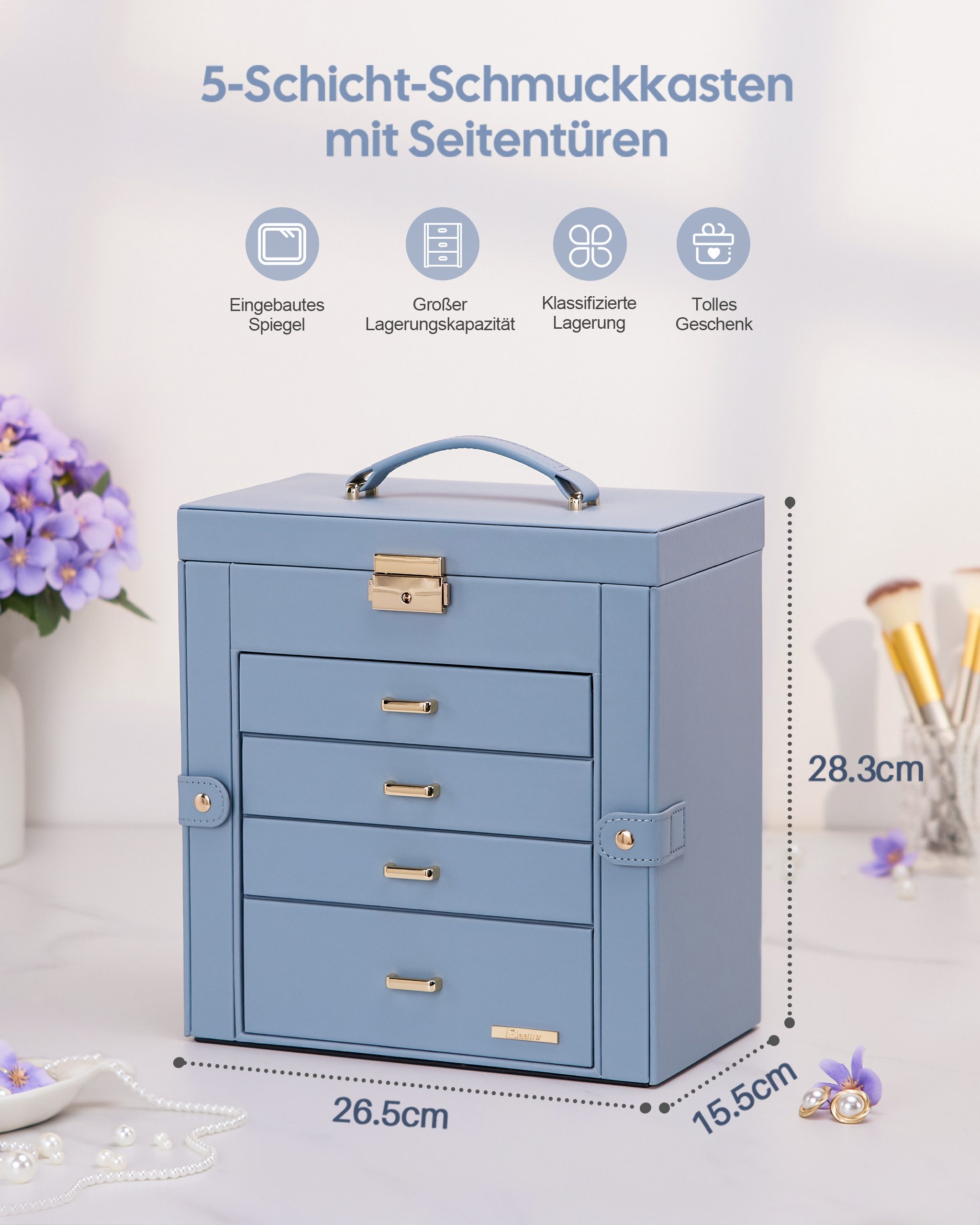 Yorbay Schmuckkasten Schmuckkoffer mit 5 Ebenen, günstig online kaufen