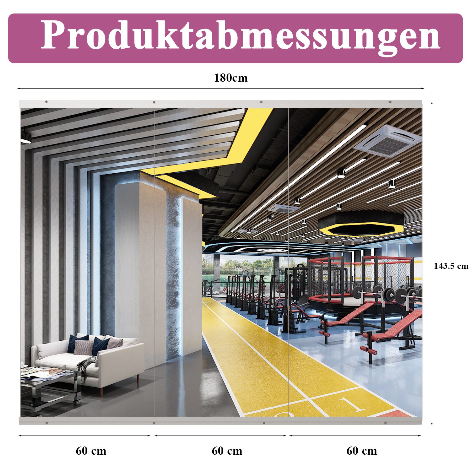 Elemango Ganzkörperspiegel Home Gym Spiegel, 143*60-2PCS Vollkörperspiegel für Yoga, Tanzraum, Yoga Spiegel, Gehärztes Glas, ohne Rahmen, Garage Fitness
