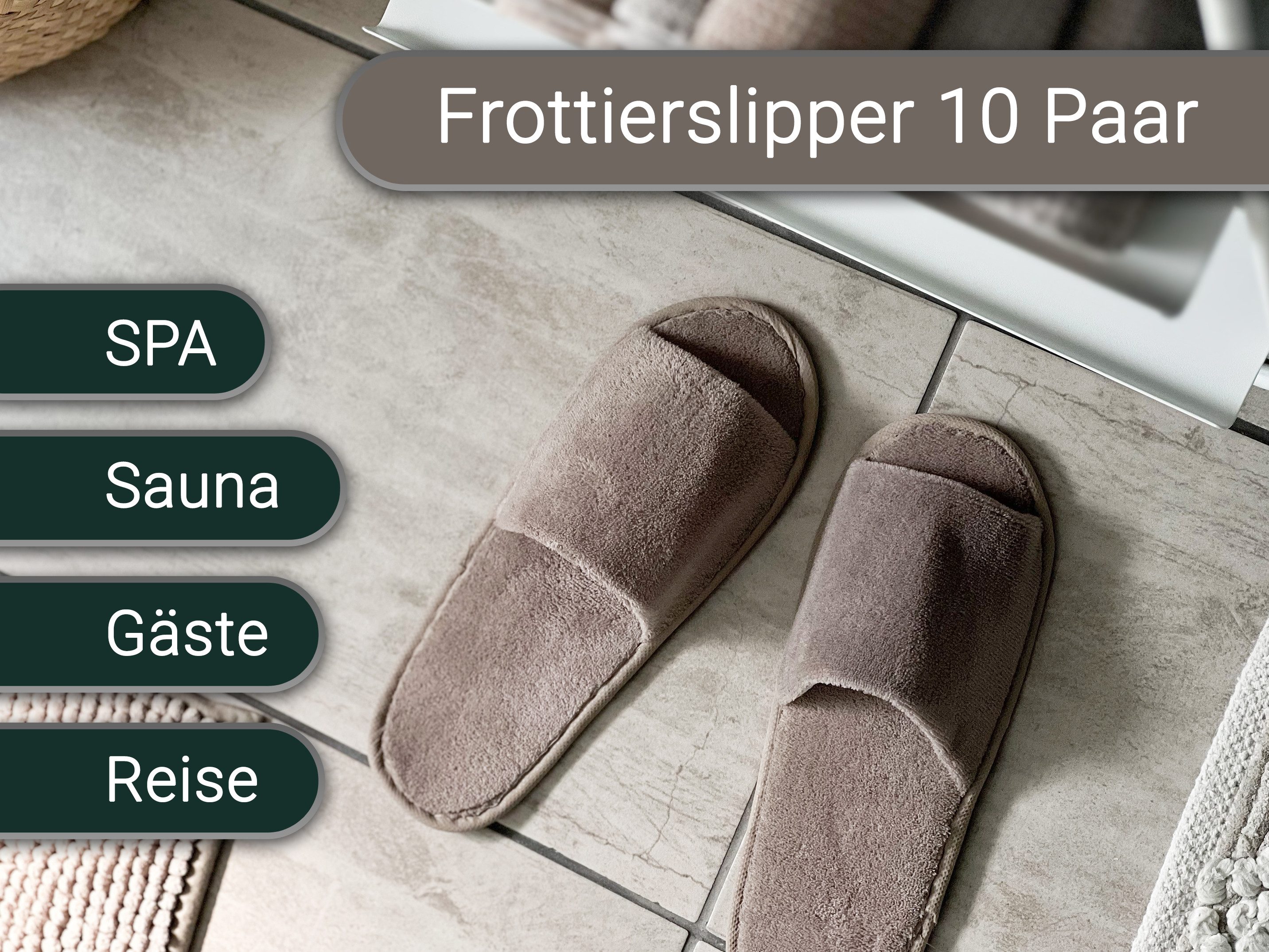 ZOLLNER Pantoffel (10-tlg) 100% Polyester, vom Hotelwäschespezialisten