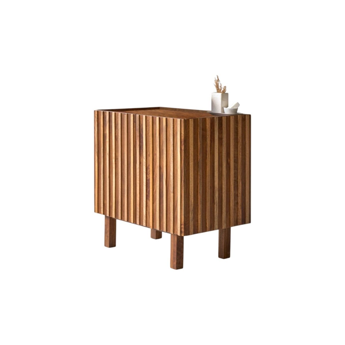 Tikamoon Waschtisch Aufbewahrungsmöbel Milo aus Mangoholz, 80 cm