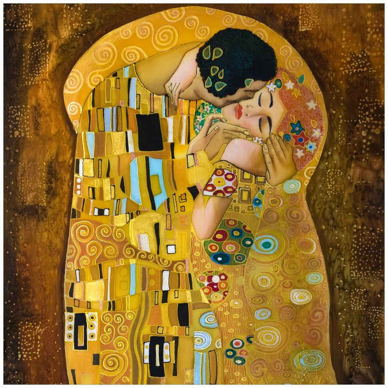 Wallario Glasbild, Der Kuss von Klimt, in verschiedenen Ausführungen