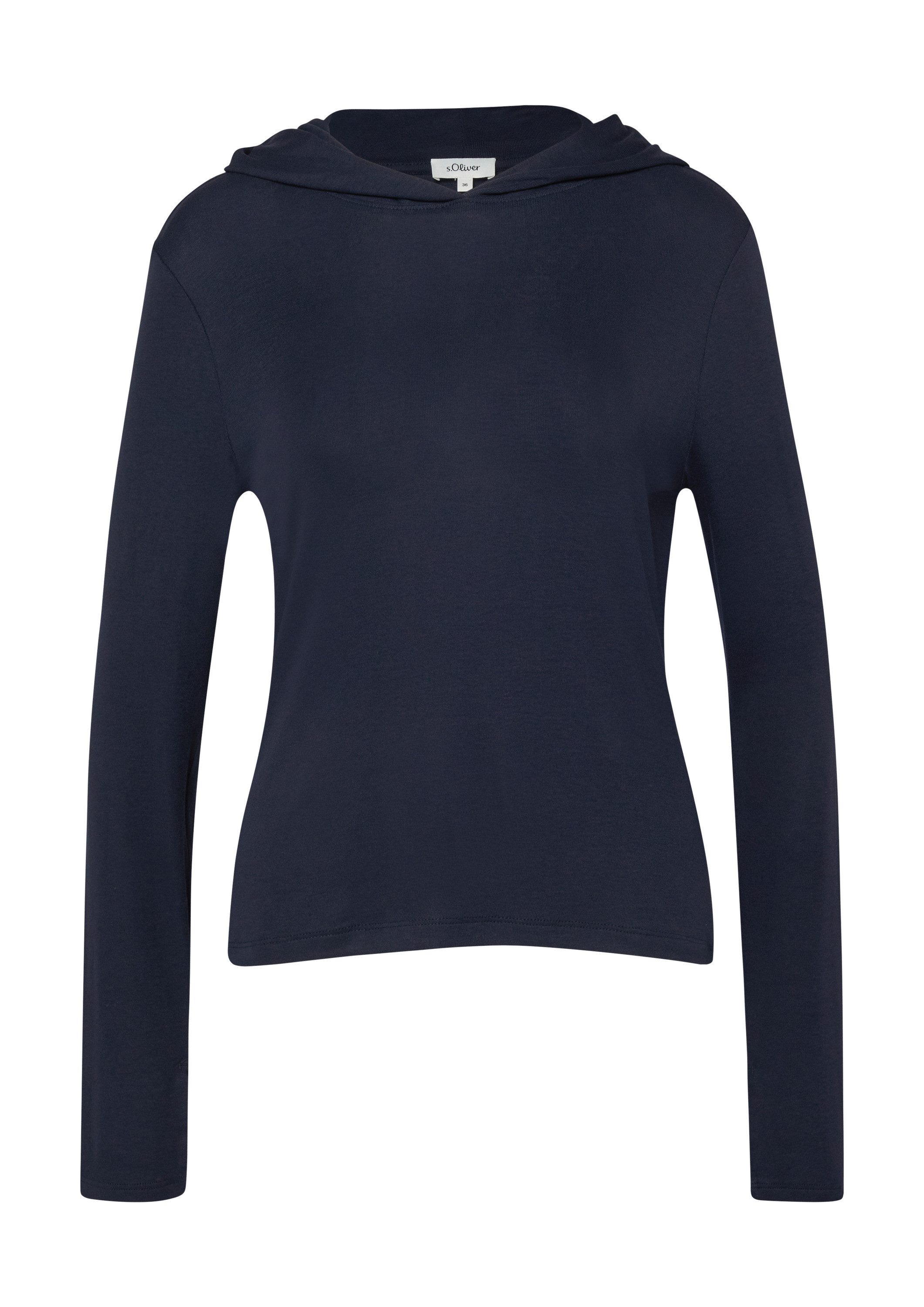 s.Oliver Langarmshirt T-Shirt Kapuzenshirt aus leichtem Jersey im Slim Fit günstig online kaufen