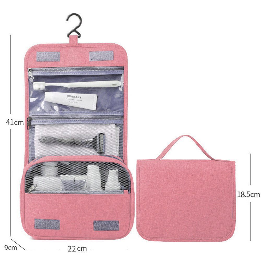 FOUORTUNATE-BEE Kulturbeutel Unisex Hänge-Waschtasche für Reisen, wasserdicht, Große Kulturbeutel-Tasche mit Griff und viel Stauraum