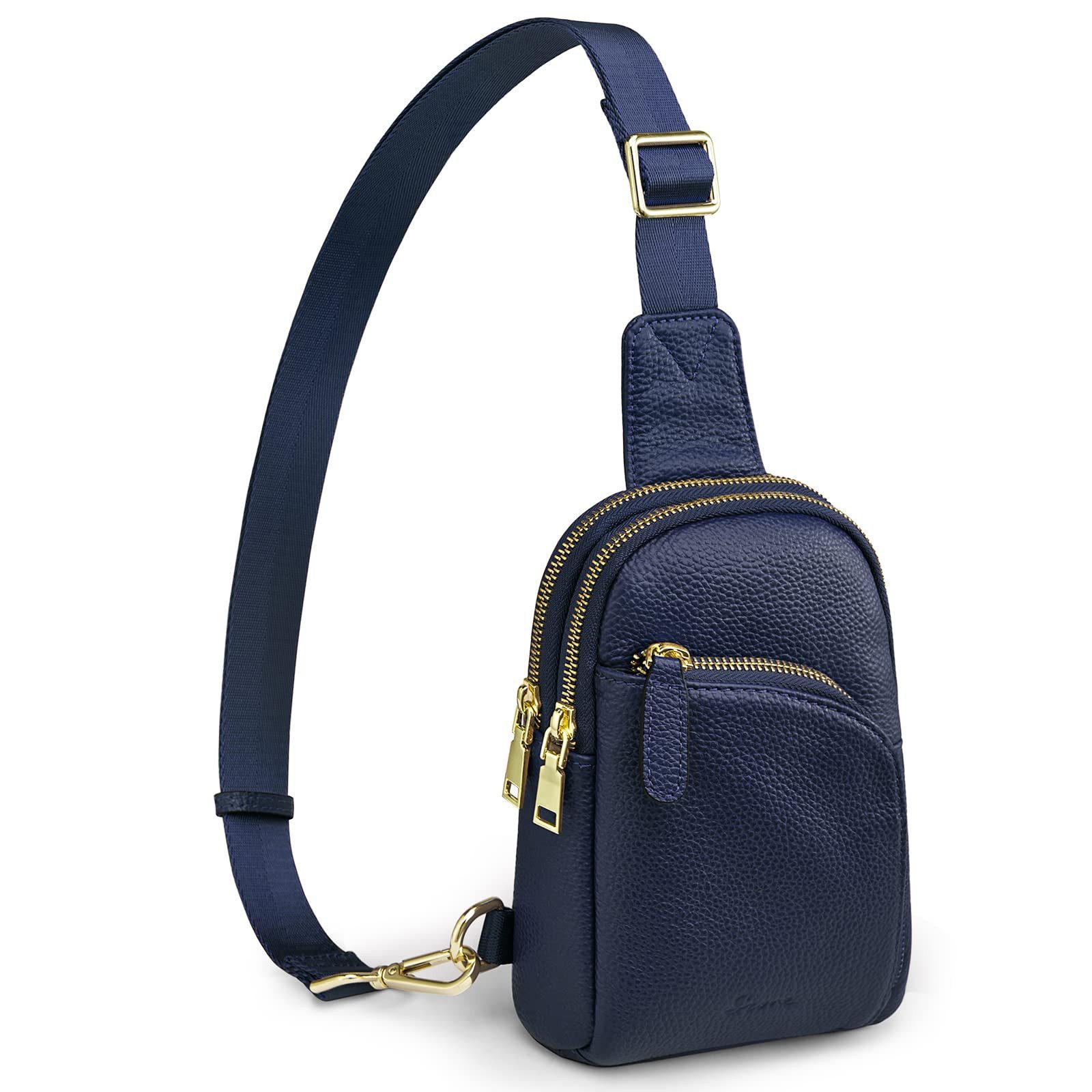 S-ZONE Umhängetasche Damen Leder kleiner Brustrucksack Umhängetasche (1-tlg), Kleine Umhängetasche aus echtem Leder für Damen
