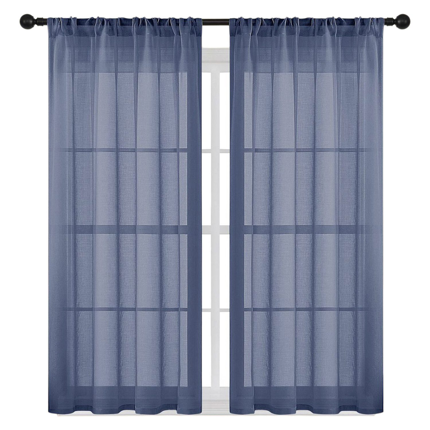 Refttenw Vorhang Voile Gardinen 2St Transparent günstig online kaufen
