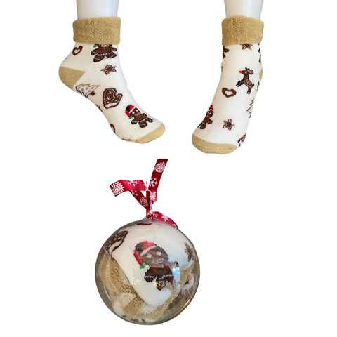 Rungassi Kuschelsocken Weihnachts Damen Socken in Weihnachts Kugel Gr. 36-41 Motiv: Motiv_9
