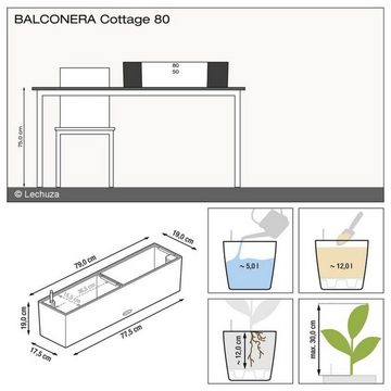 Lechuza® Balkonkasten Balkonkasten Balconera Cottage 80 lichtgrau