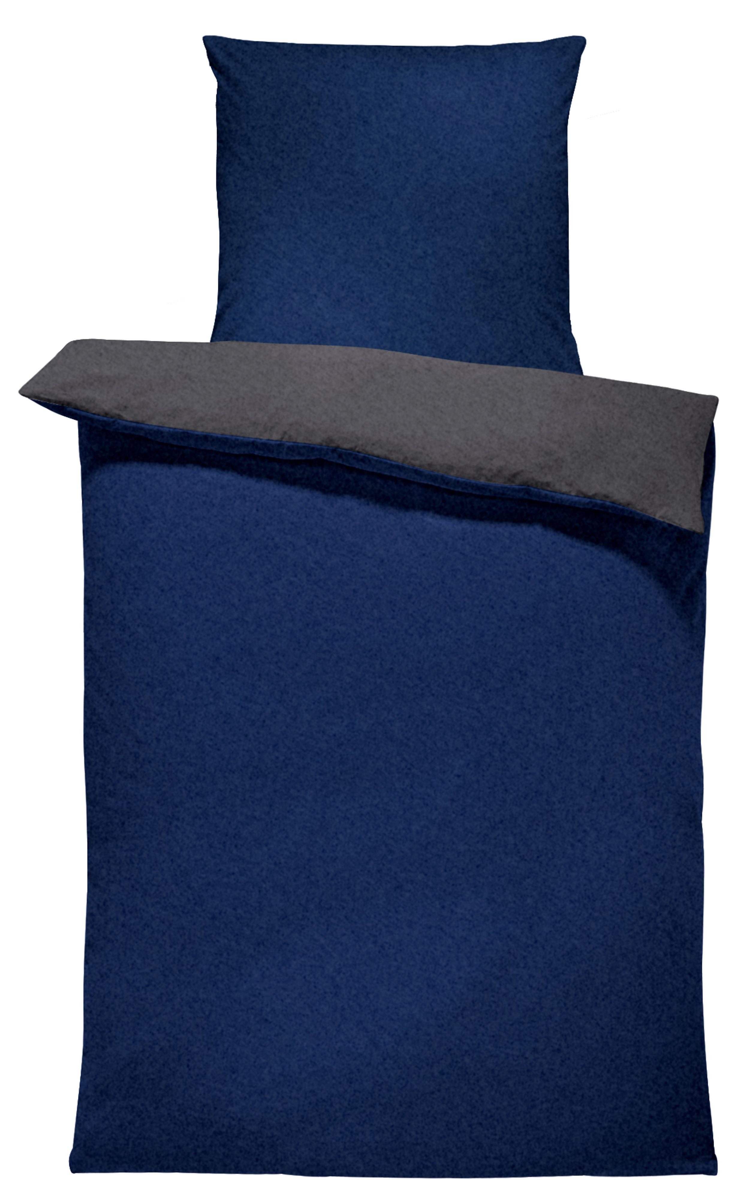 One Home Bettwäsche Doubleface Unifarben, Fleece, 2 teilig, Wende modern, kuschelig flauschig warm weich Winter Normalgröße