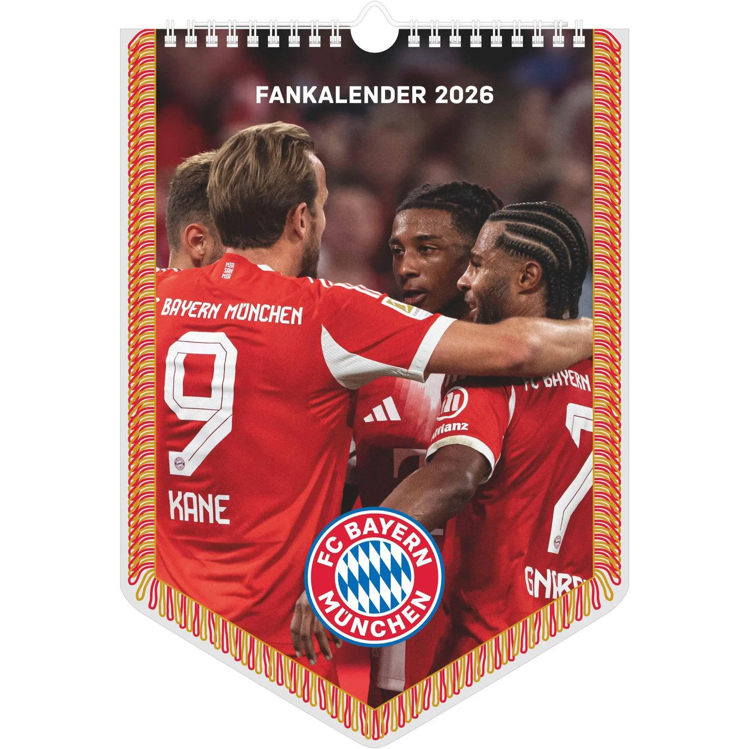 NEUMANN Wandkalender FC Bayern München 2026 - Mini-Bannerkalender 21x30 cm mit 12...