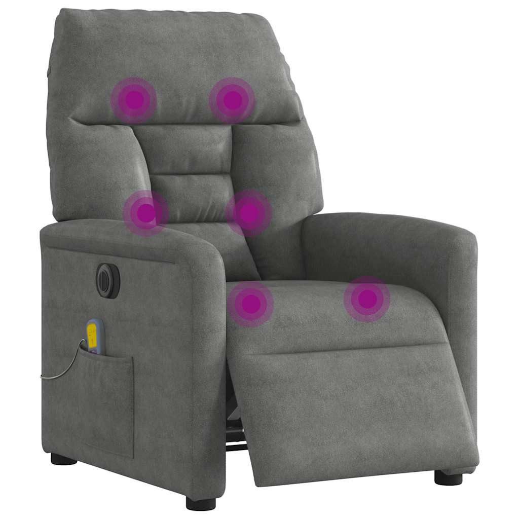 vidaXL Sessel Massagesessel Elektrisch Dunkelgrau Mikrofasergewebe günstig online kaufen