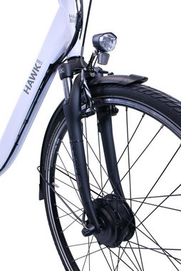 HAWK Bikes E-Bike HAWK eCity Wave, 7 Gang Shimano Nexus 7-Gang Schaltwerk, Nabenschaltung, Frontmotor, 468 Wh Akku, Pedelec, Elektrofahrrad für Damen u. Herren, Cityrad