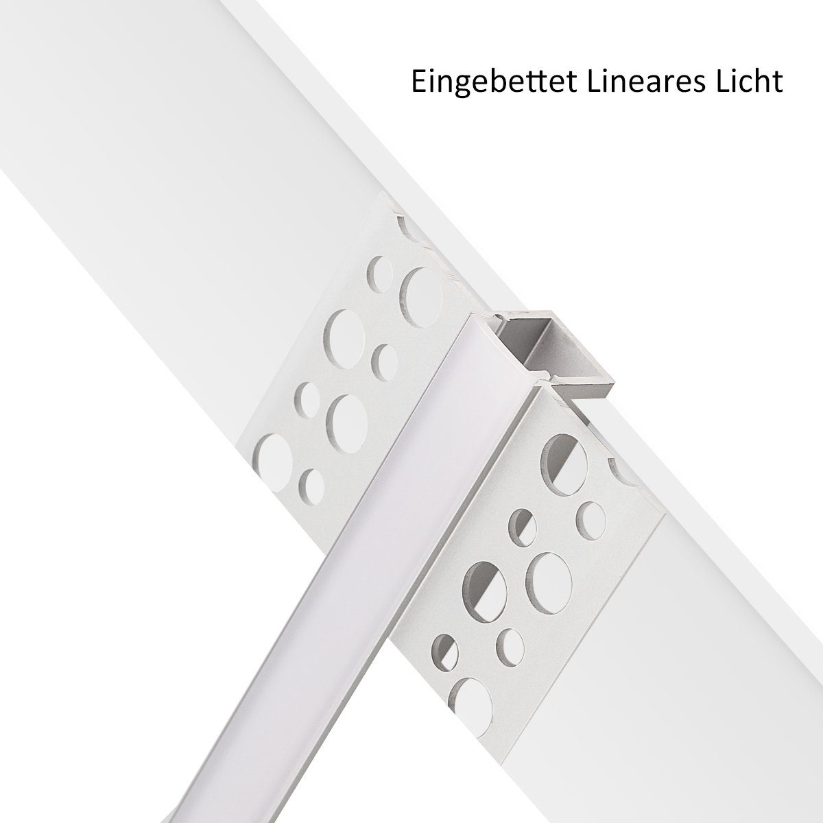 WILGOON LED-Stripe-Profil 2x LED Aluminium Profil 1 Meter Profile Alu Schiene Leiste Leuchte, für Streifen Beleuchtung Kanal Aluprofil Profile