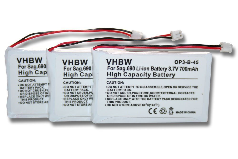 vhbw kompatibel mit Sagem 690 Akku Li-Ion 700 mAh (3,7 V)