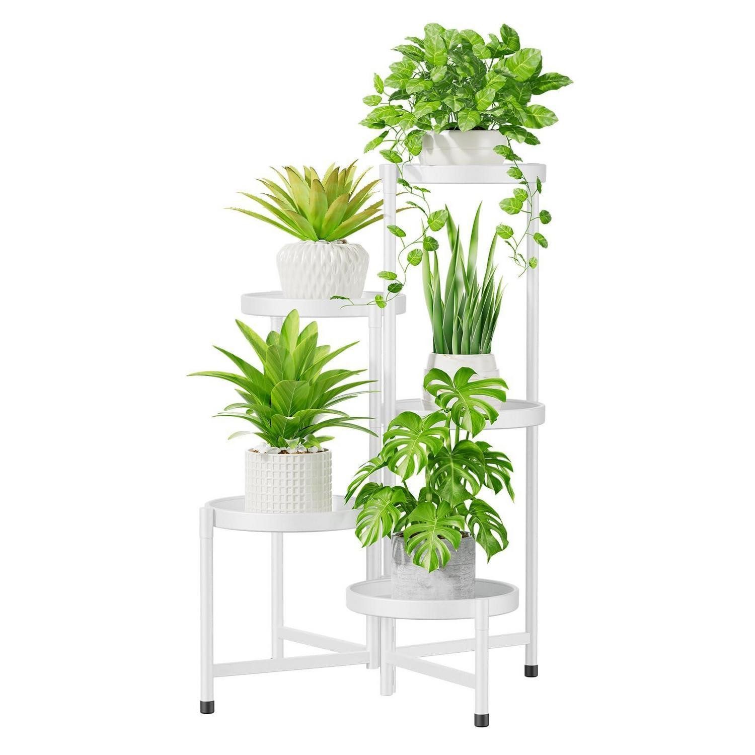LuxusKollektion Blumenständer Blumenständer Metall 5 Etagen Weiß (1 St)