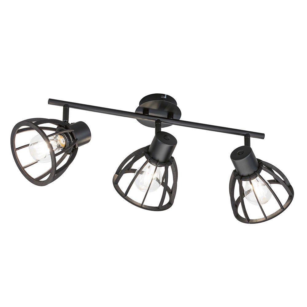 Leuchtmittel schwarz 3-flammig etc-shop Strahler Wohnzimmerleuchte Deckenleuchte, L inklusive, Deckenlampe 48 cm LED nicht