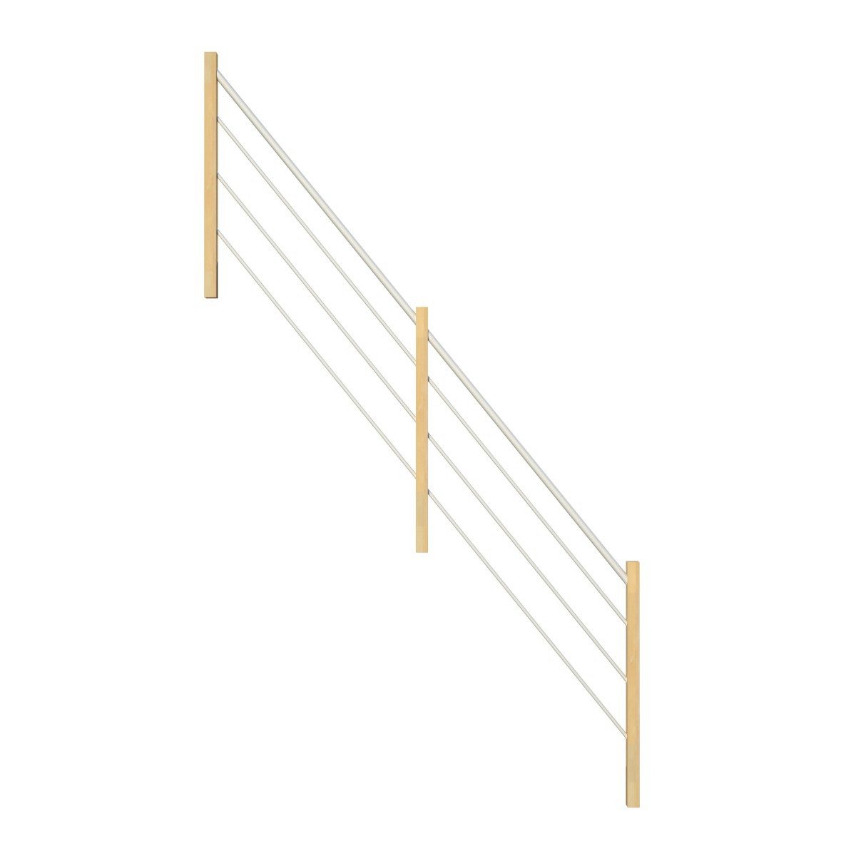 Starwood Treppengeländer Treppengeländer Modell Korfu (Fichte) gerade-Holz-Edelstahl