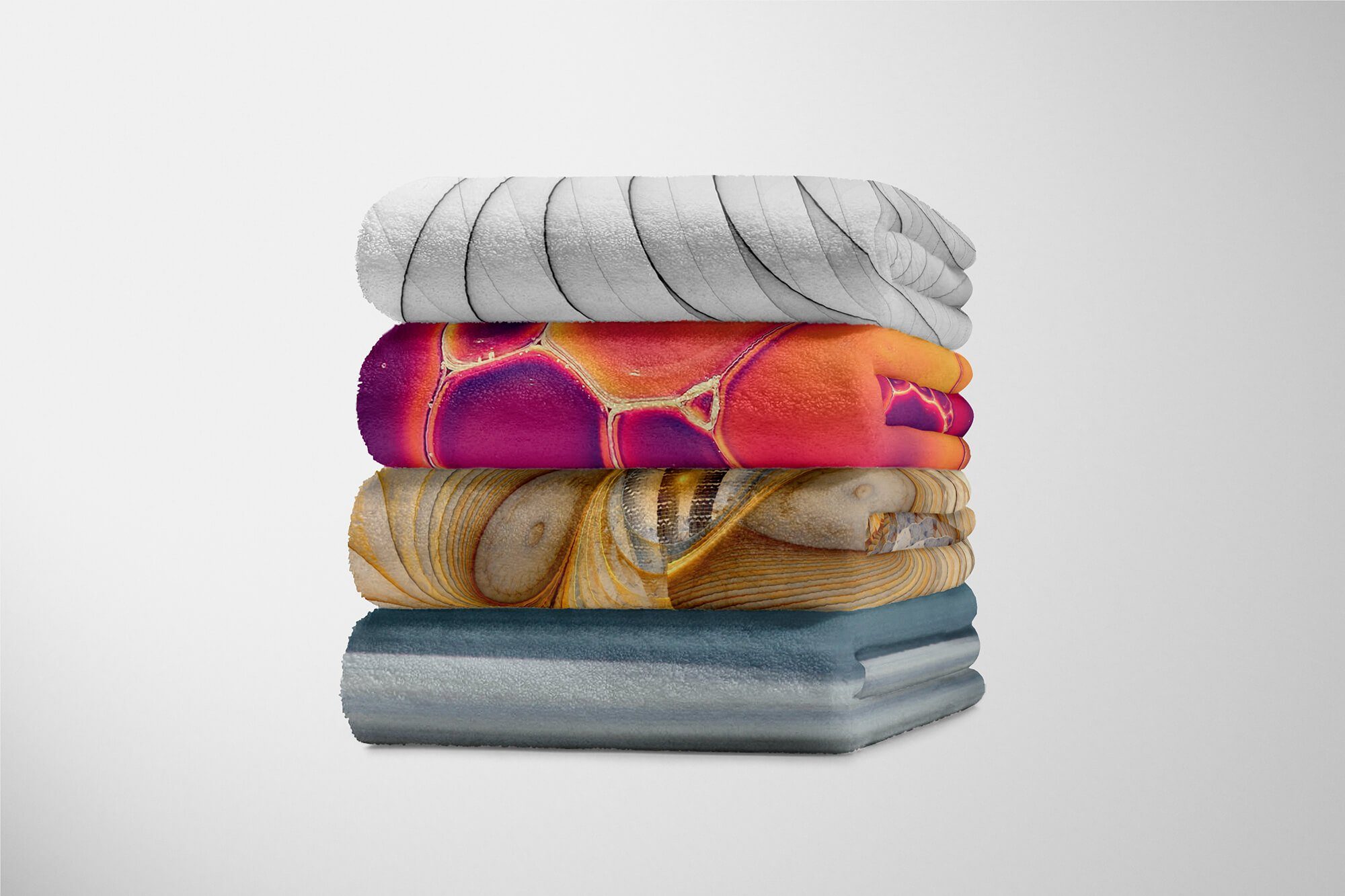 Baumwolle-Polyester-Mix Abstrakt Kuscheldecke mit Saunatuch Fotomotiv Sinus (1-St), Spiralen Handtücher Handtuch Handtuch Energiewel, Strandhandtuch Art