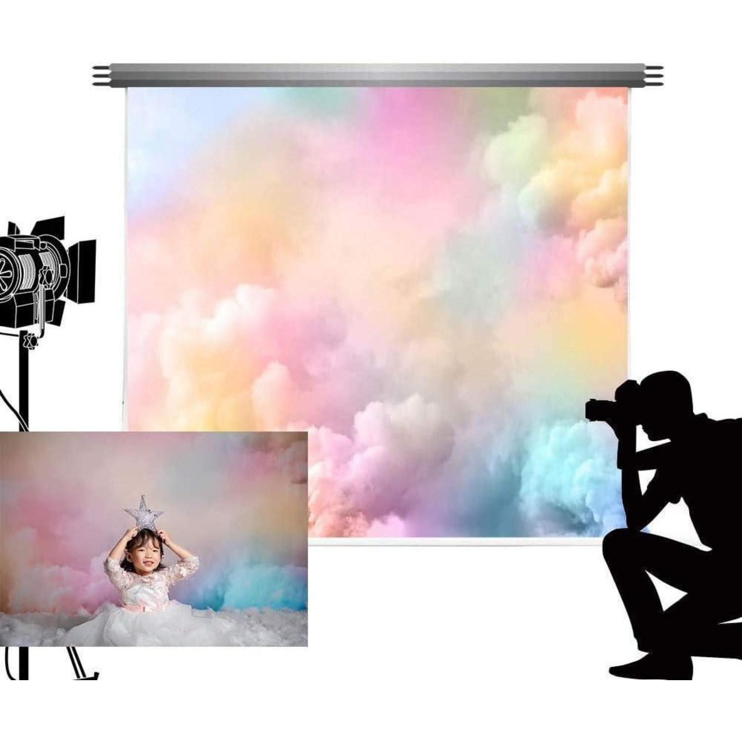 LuxusKollektion Hintergrundtuch Hintergründe Fotografie Mikrofaser Sky Clouds 3x2m AMZHFF0042