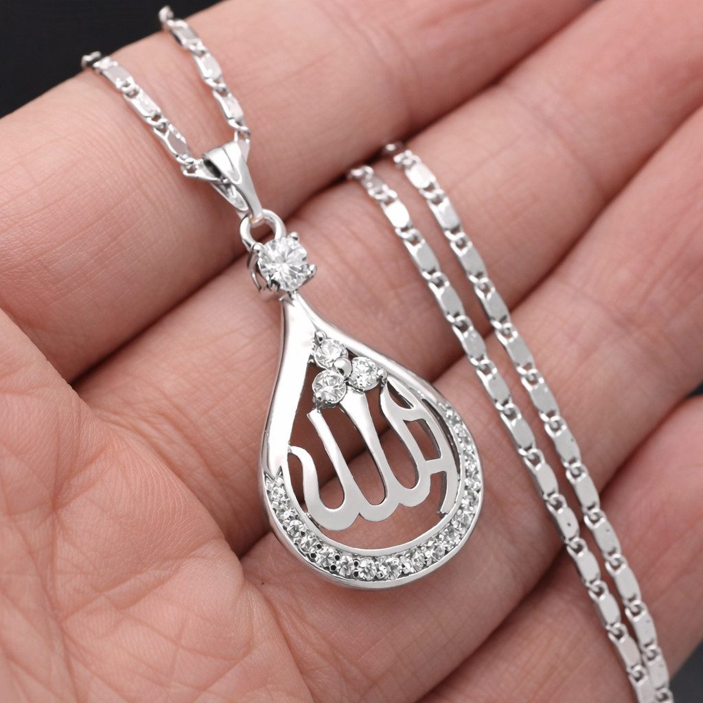 ILOKEN Kette mit Anhänger Damen Halskette Gold/Silber Farben mit Allah Anhä günstig online kaufen