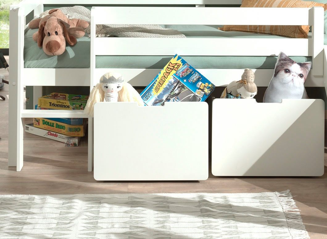 Vipack Container auf Rollen (2-er Set), hochwertiger Holzwerkstoff lackiert, 2 Farben (das Innenmaß von ca.: B: 48,6xH: 29,3xT: 56,6cm bietet viel Stauraum) universell und durch die Rollen flexibel in Räumen einsetzbar