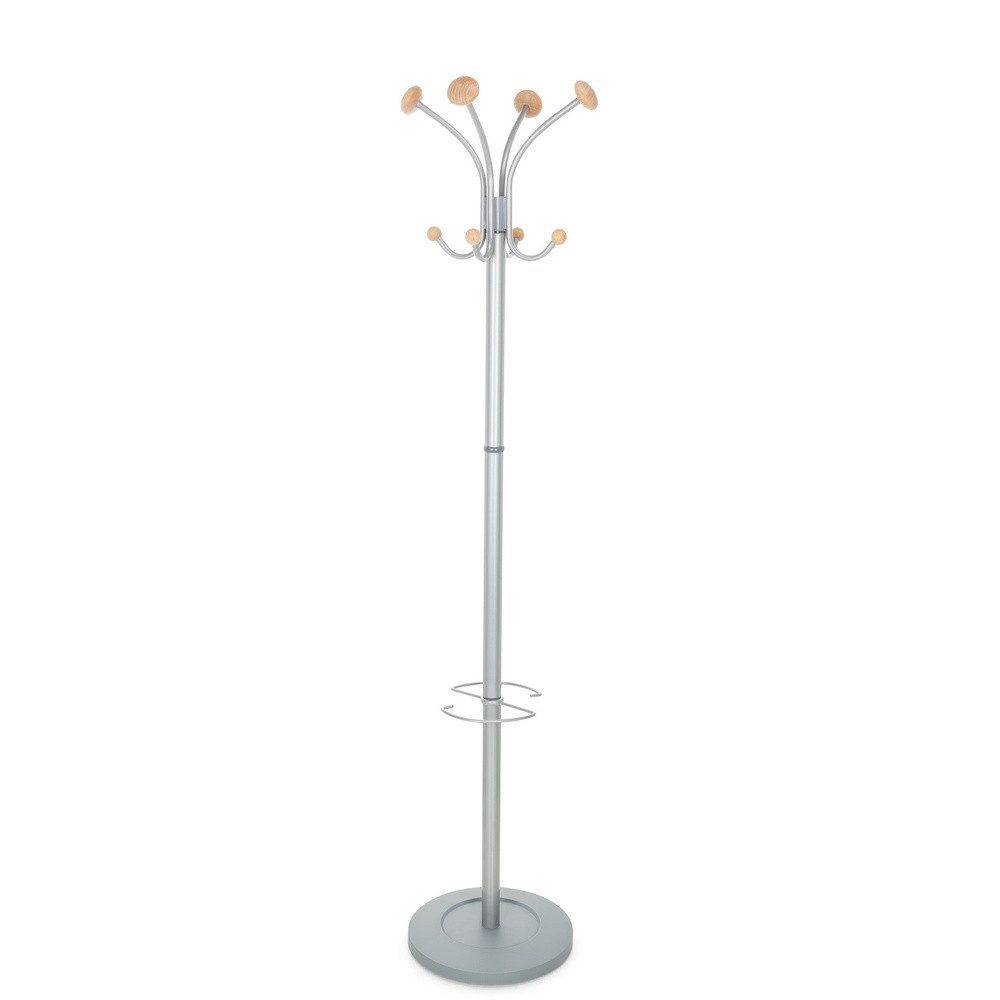 hjh OFFICE Garderobenständer SPACE Kleiderständer Höhe 173.5 cm Stahl, Kleiderständer, Drehbare Hakenkrone