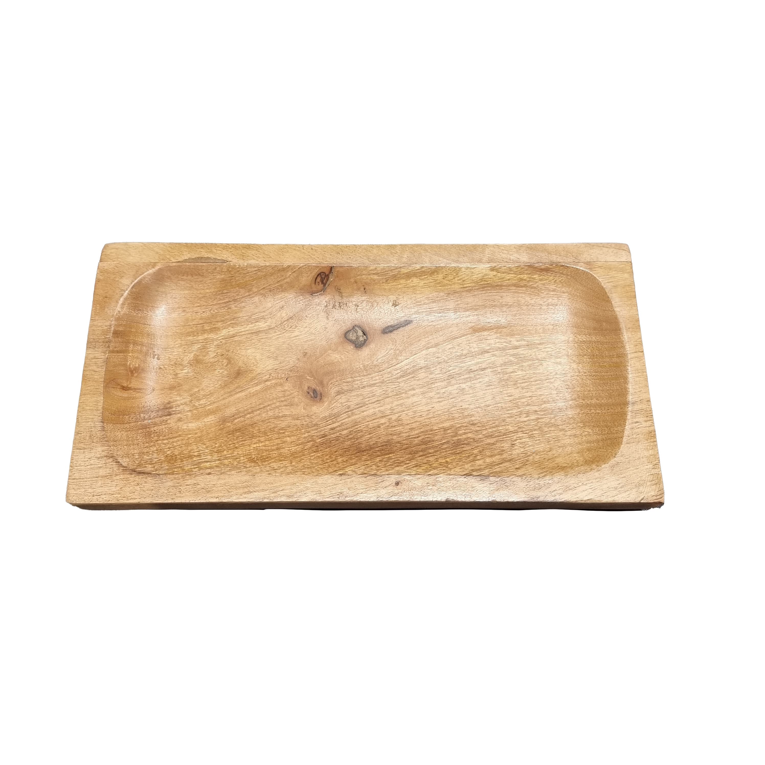 TOPCENT Dekoschale Mangoholz-Tablett, Servierplatte aus Holz, 31 x 15 x 4 cm