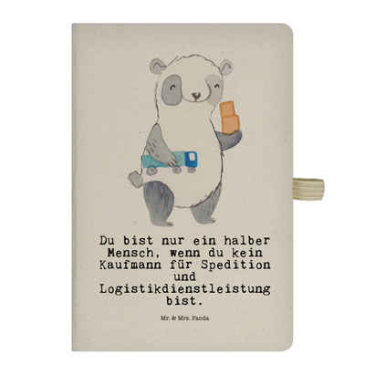 Mr. & Mrs. Panda Notizbuch Kaufmann für Spedition und Logistikdienstleistung Herz - Transparent Mr. & Mrs. Panda, Naturbelassenes Papier
