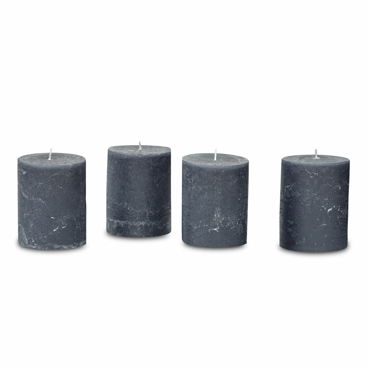 Mirabeau Stumpenkerze Kerze 4er Set Virrans anthrazit (4er Set, 4er Set), none