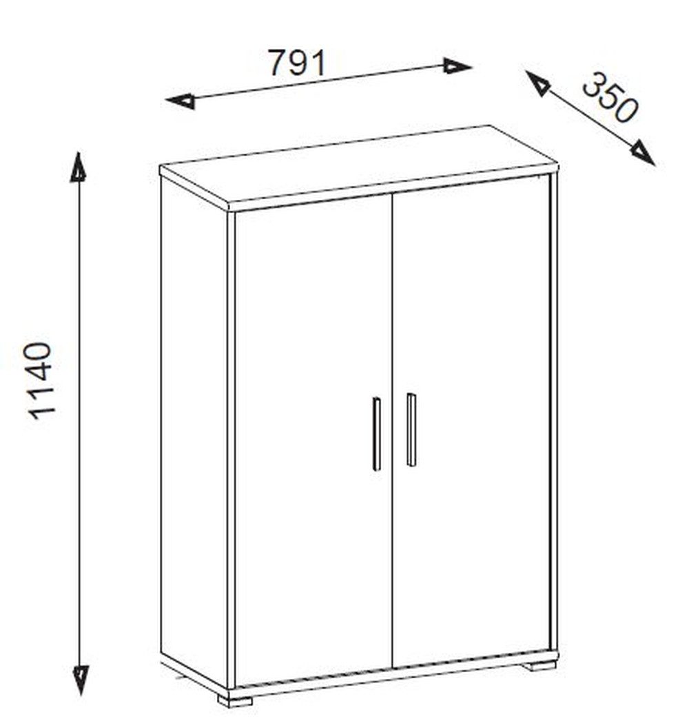 Bega Consult Aktenschrank in Sonoma/Eiche mit 2 Türen und 3 Fächern (BxHxT: 79,1x114x35 cm)