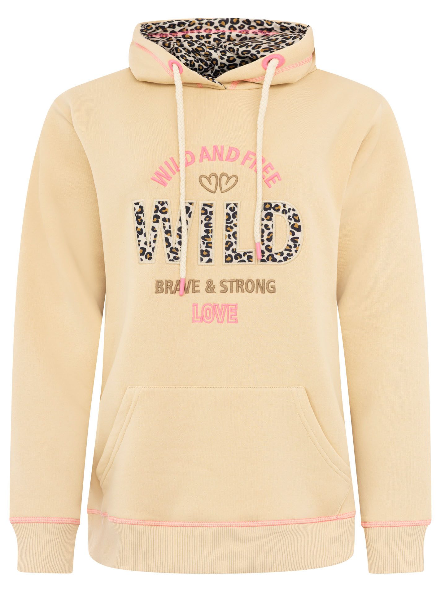 Zwillingsherz Hoodie Hoodie "Wild Free Brave Strong"