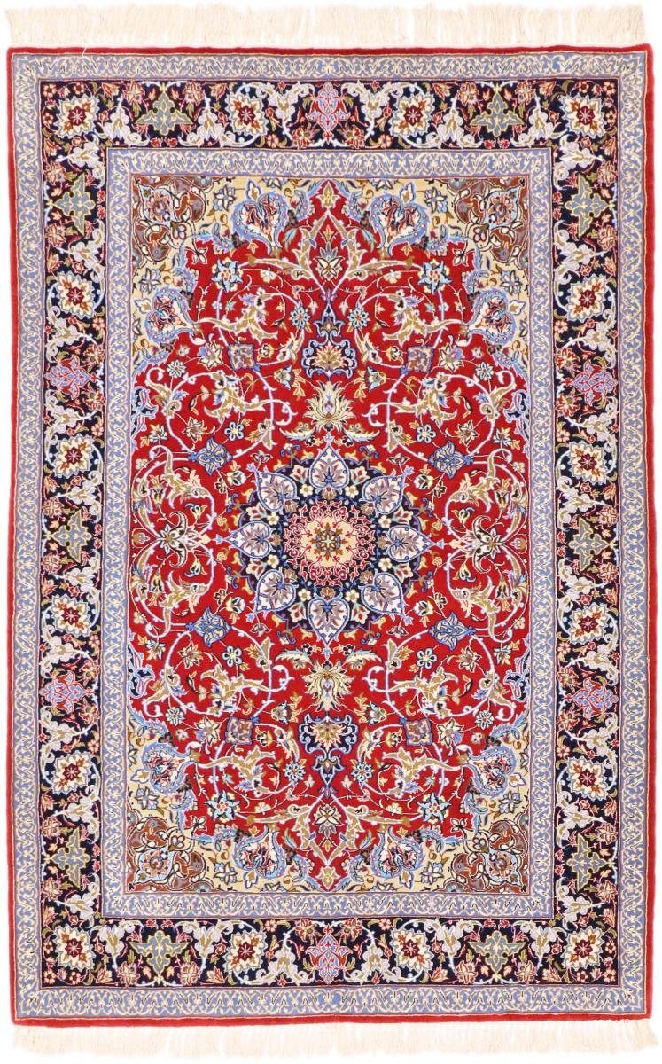 Orientteppich Isfahan Seidenkette Handgeknüpfter 110x157 Nain 6 Orientteppich, Trading, rechteckig, mm Höhe